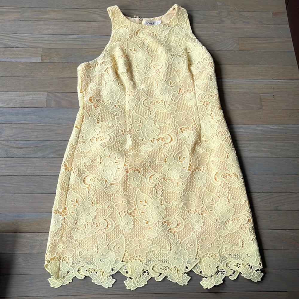 Eliza J Yellow Lace Dress